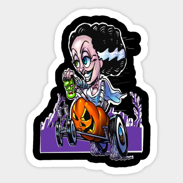 The Bride and her Ride Sticker by Biomek